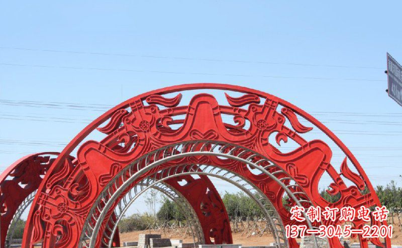 海南不锈钢拱门雕塑美丽的艺术精品