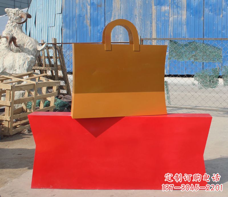 海南精美不锈钢购物袋雕塑