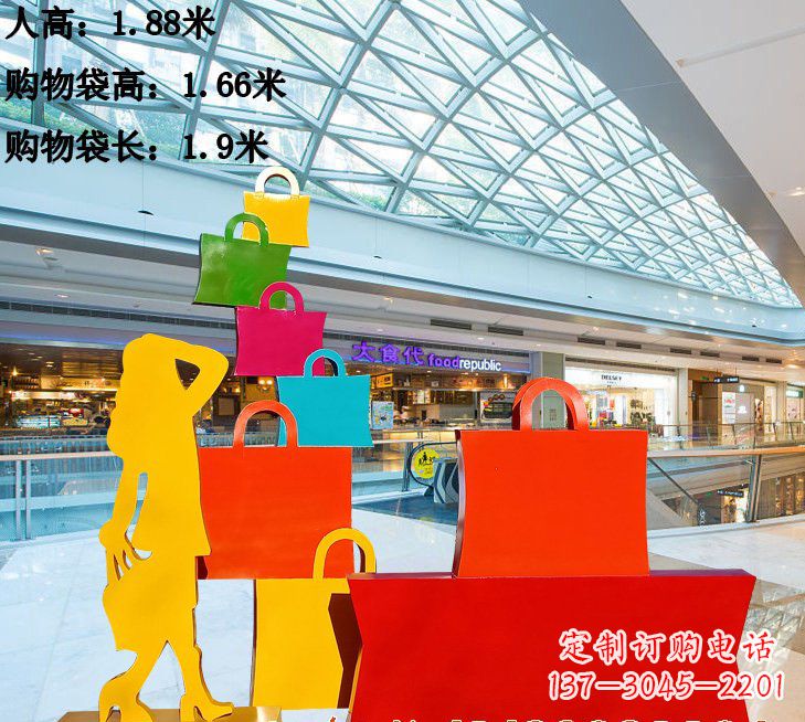 海南不锈钢购物袋雕塑艺术品的独特之处
