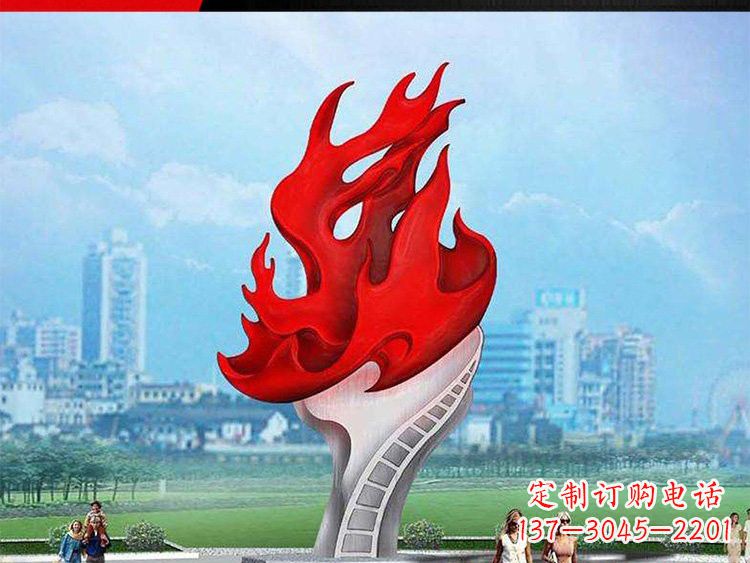 海南不锈钢火炬雕塑——激发民族自信的象征