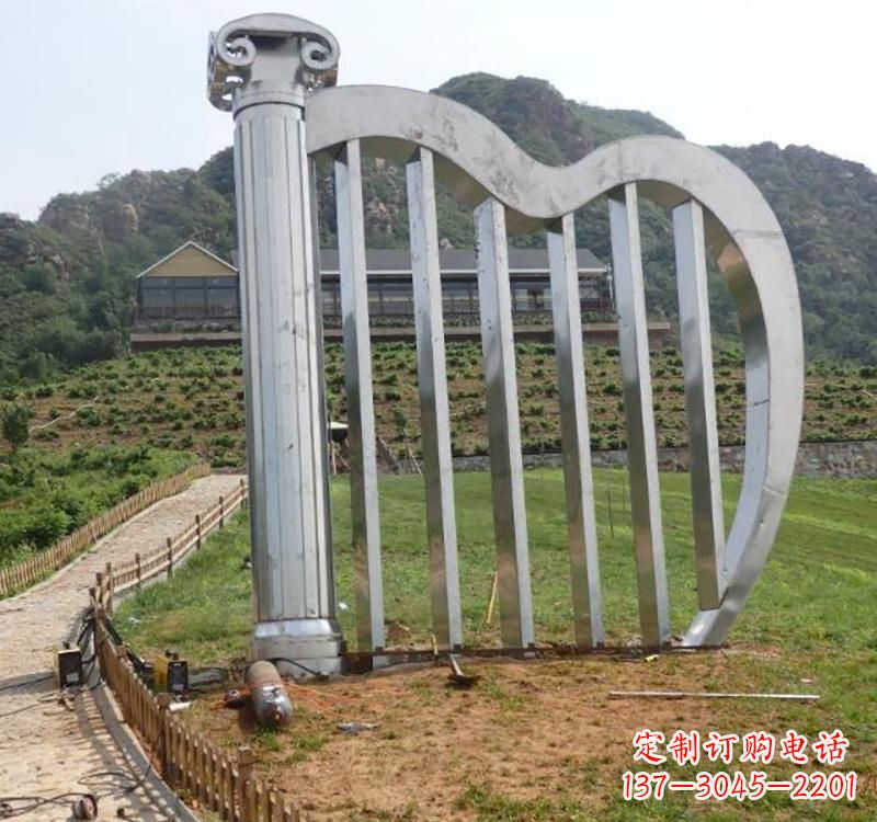 海南不锈钢竖琴雕塑——雕塑艺术的精粹