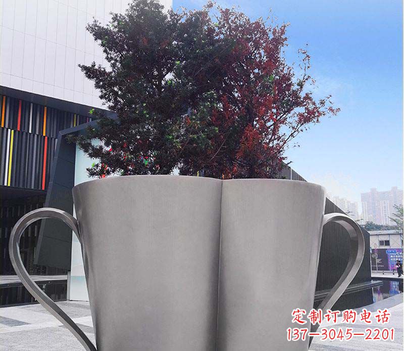 海南不锈钢花盆雕塑美观耐用