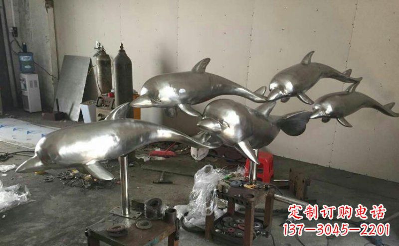 海南不锈钢海豚雕塑