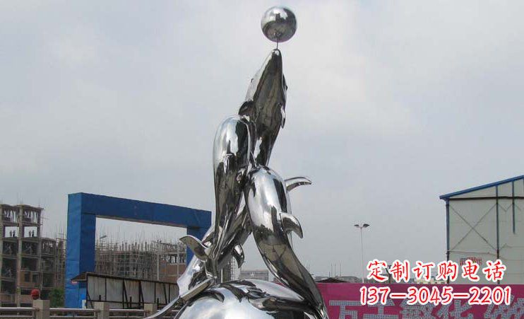 海南不锈钢海豚雕塑海洋之美的象征