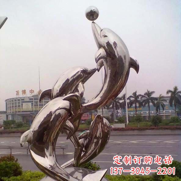 海南不锈钢海豚雕塑艺术之美