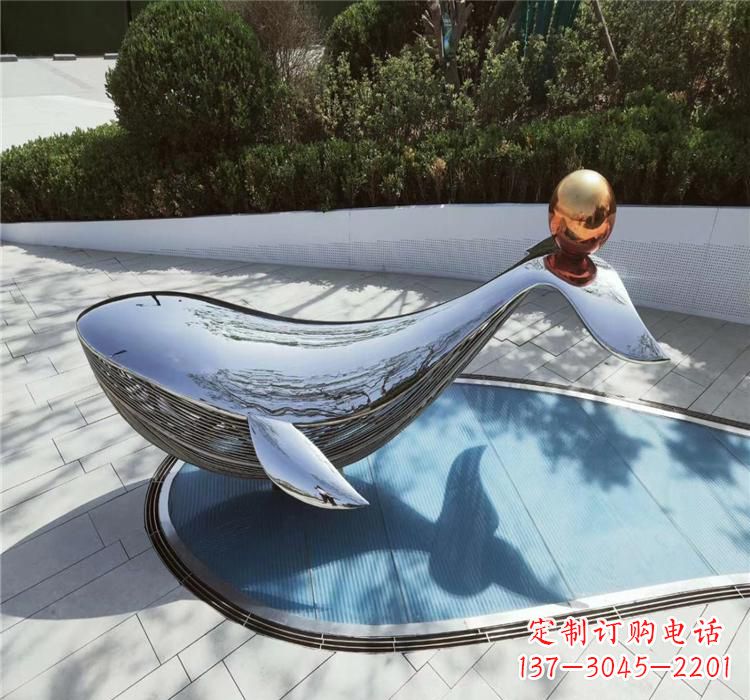 海南不锈钢海豚精美的雕塑作品