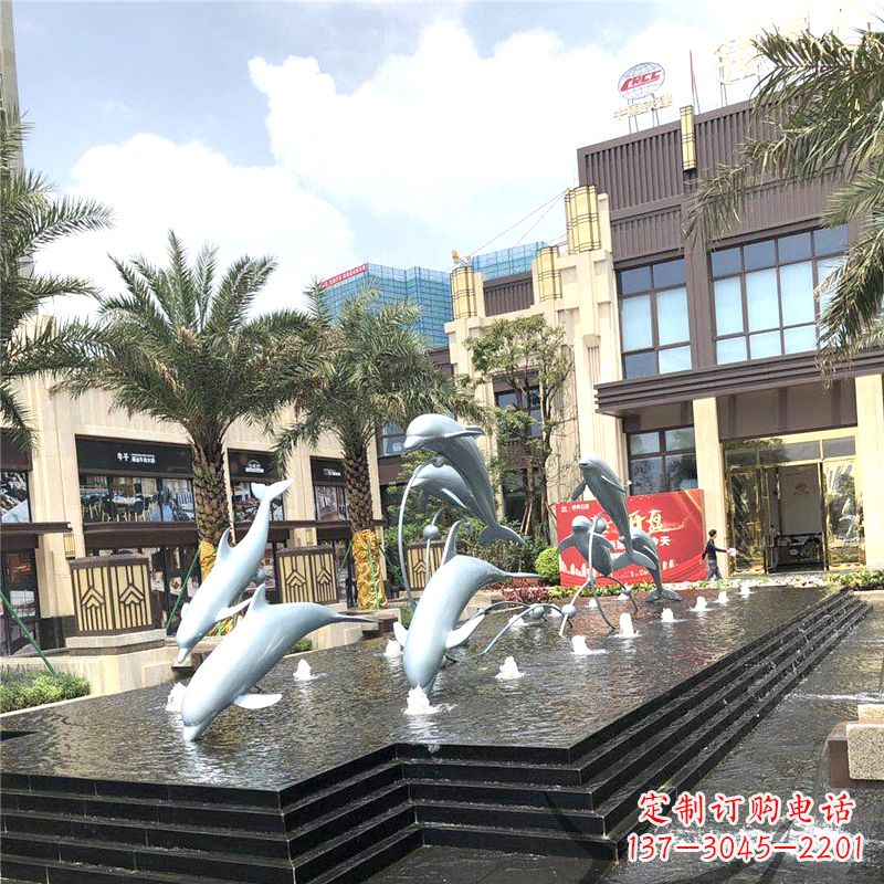 海南精美海豚喷泉,点缀城市企业街道