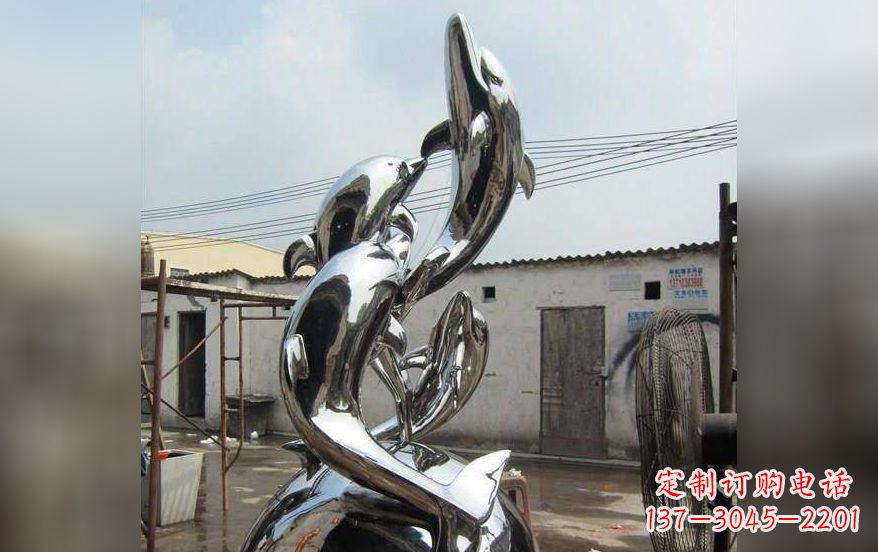 海南海豚之美——不锈钢海豚雕塑
