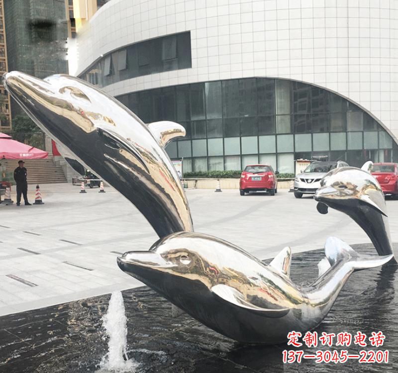 海南不锈钢海豚雕塑艺术与美的结合
