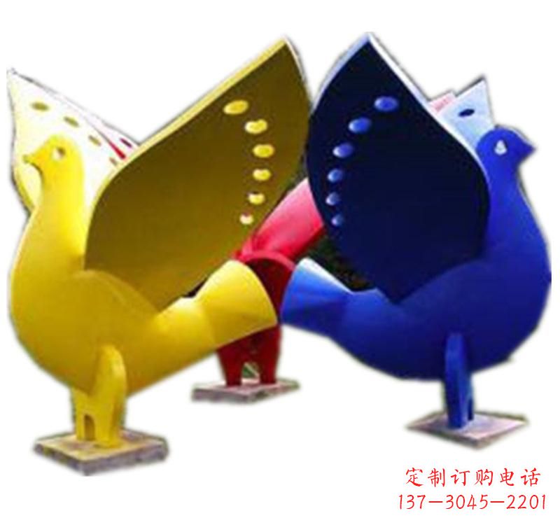 海南不锈钢制作的和平鸽雕塑