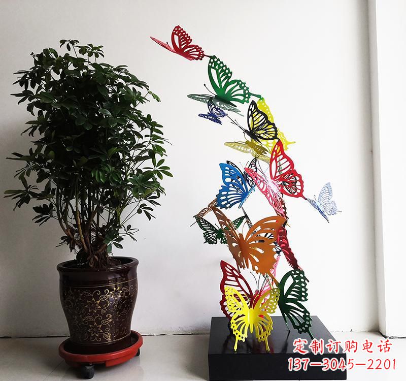 海南不锈钢蝴蝶雕塑精美的艺术品