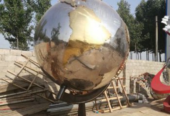 海南不锈钢地球仪校园雕塑_2