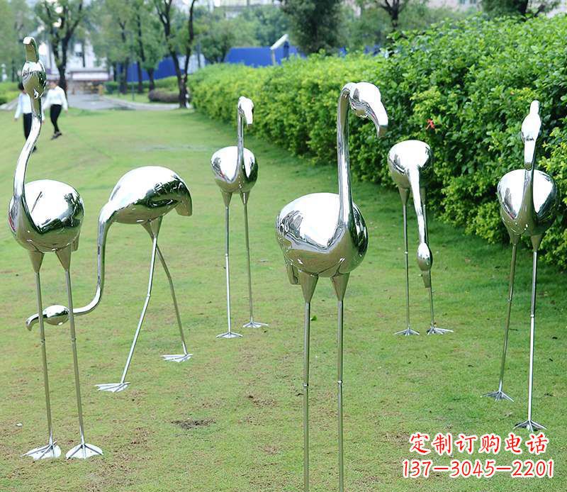 海南不锈钢火烈鸟雕塑美丽的艺术杰作