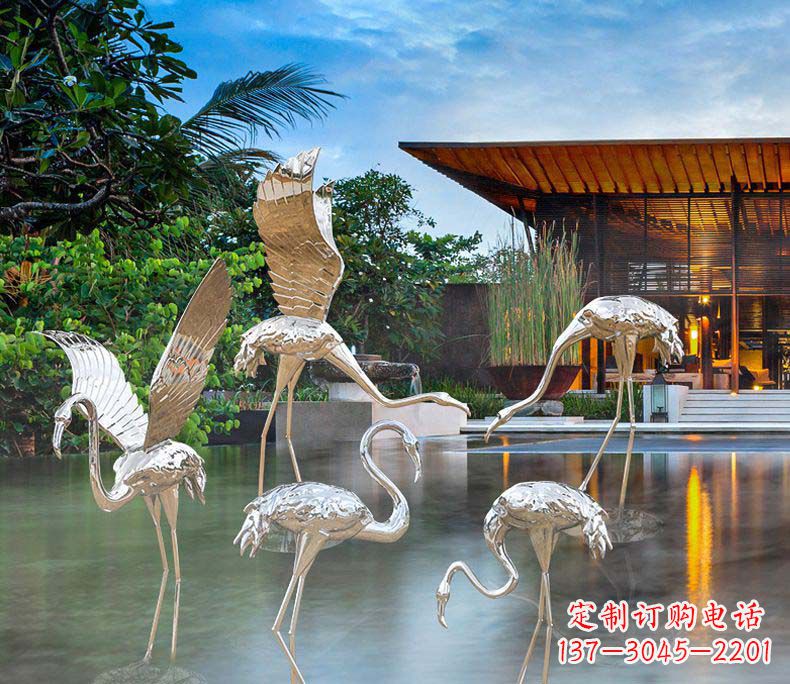 海南精美不锈钢火烈鸟雕塑
