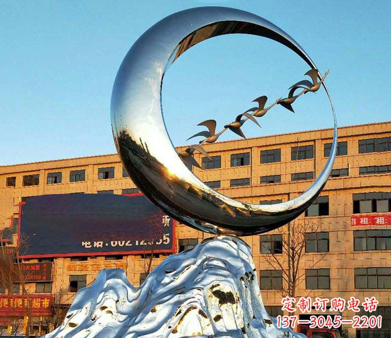 海南雁雕塑不锈钢的艺术精灵