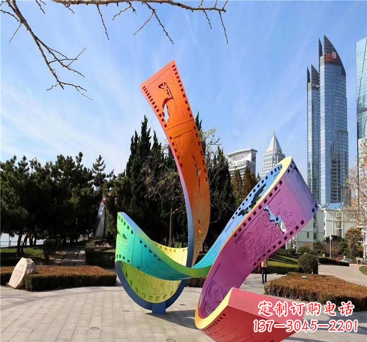 海南波浪状的不锈钢胶卷雕塑