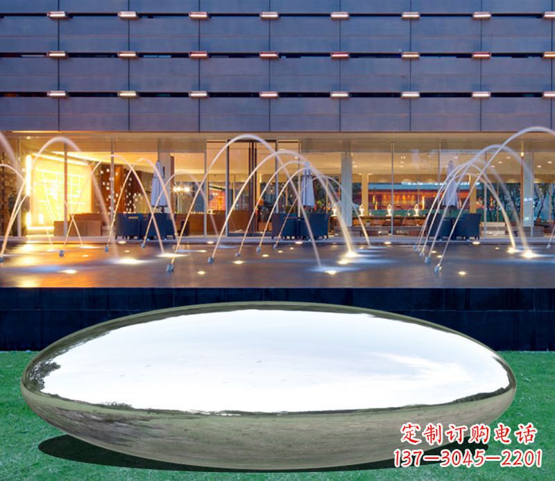 海南不锈钢镜面鹅卵石雕塑