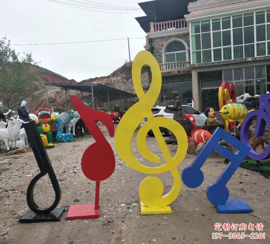 海南不锈钢烤漆音符雕塑