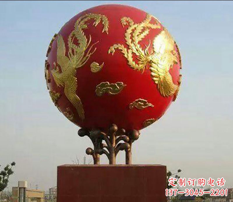 海南不锈钢龙凤呈祥雕塑传统艺术的精美体现