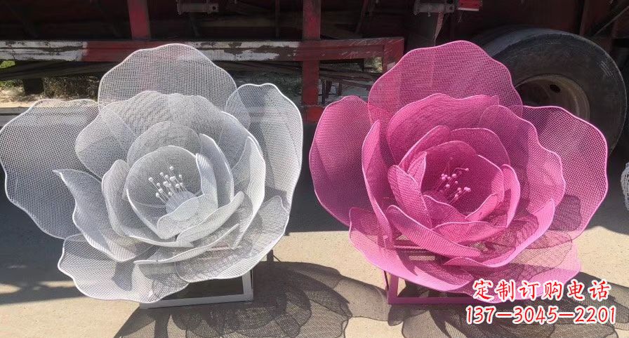 海南不锈钢荷花雕塑,给公园带来优雅美景