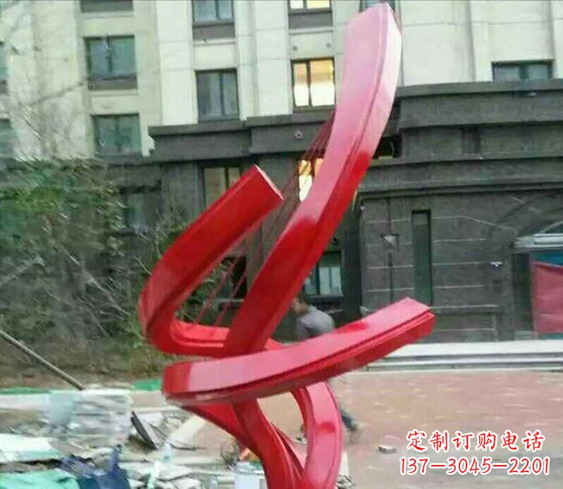海南不锈钢螺旋飘带雕塑