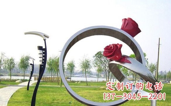 海南不锈钢玫瑰花戒指精致雕塑之美