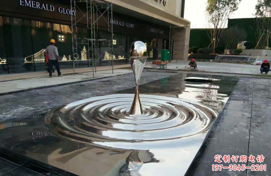 海南不锈钢水滴雕塑美丽的艺术表现
