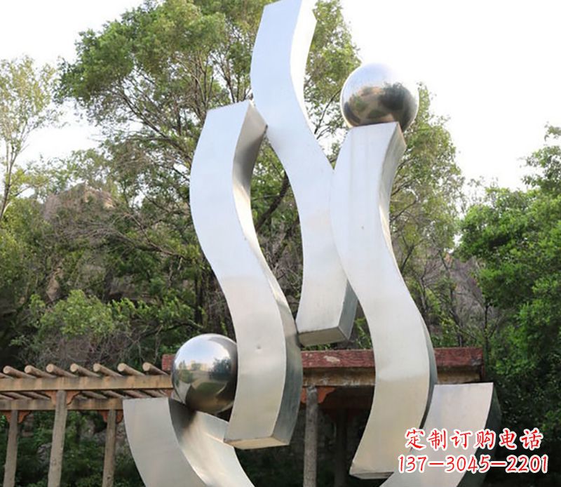 海南景观雕塑现代不锈钢飘带