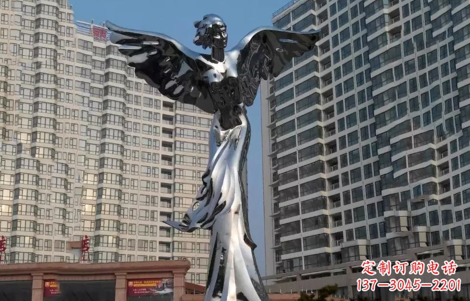海南不锈钢天使雕塑传递着美丽与希望