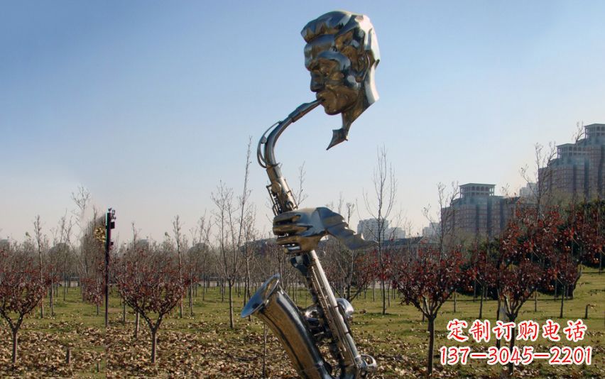 海南不锈钢萨克斯雕塑流动的美丽