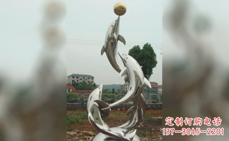 海南不锈钢海豚雕塑的美丽