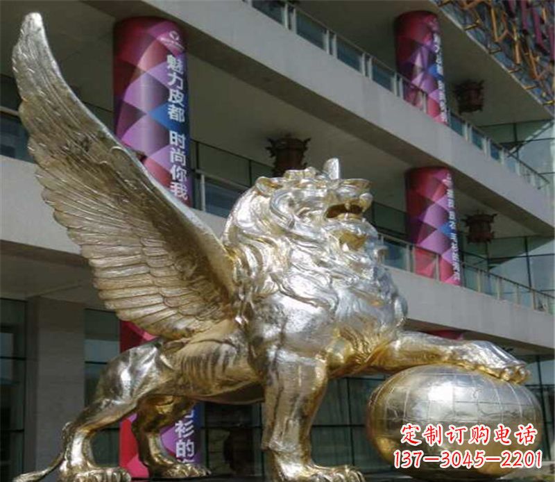 海南不锈钢狮子雕塑象征力量与美