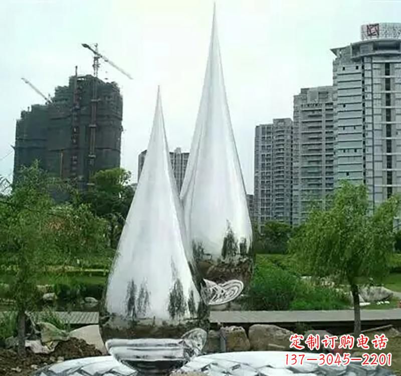 海南不锈钢水滴拱门雕塑