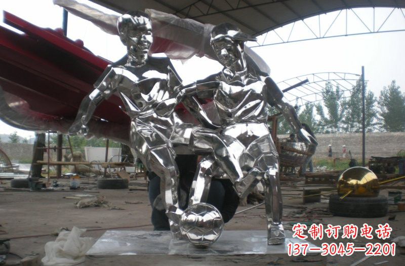 海南不锈钢足球雕塑精美的艺术品