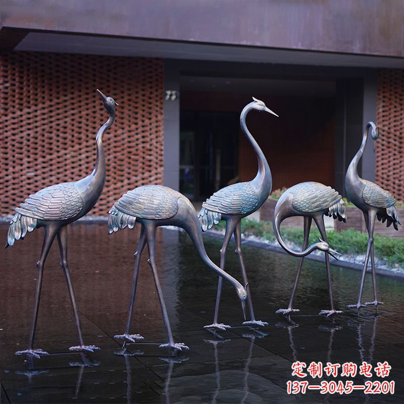 海南不锈钢仙鹤飞翔雕塑