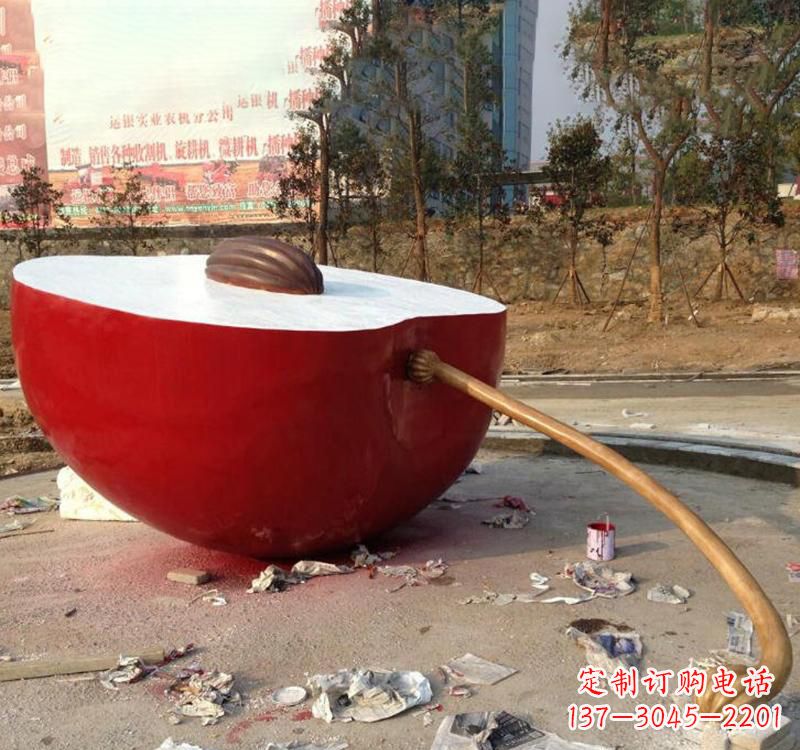 海南不锈钢苹果雕塑美丽与现代的融合