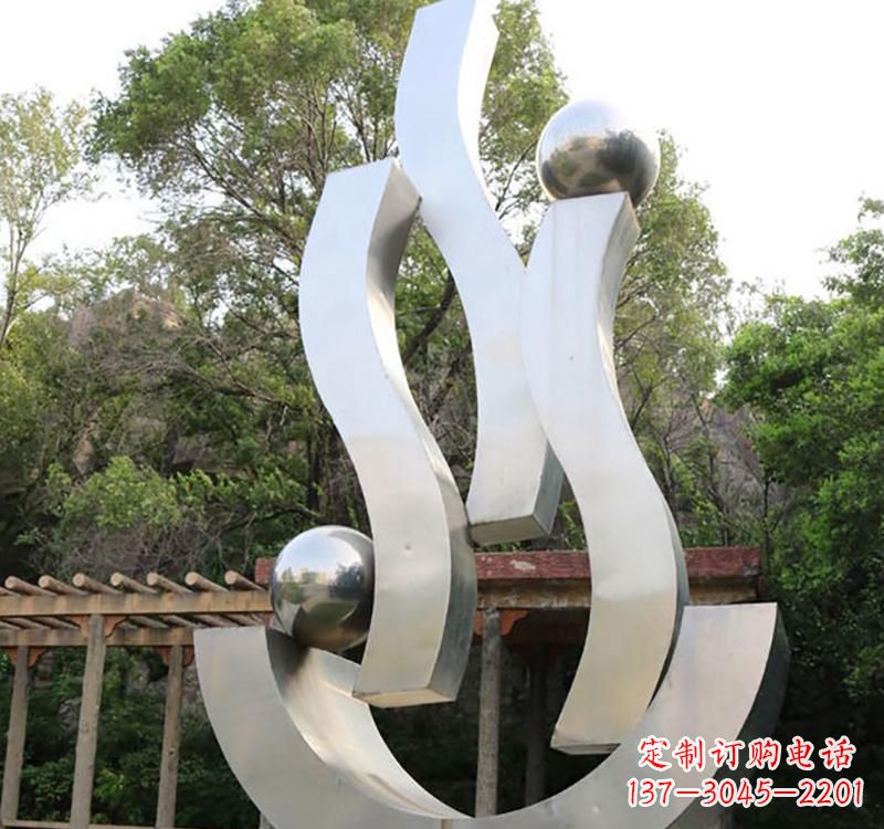 海南不锈钢小区“飘带雕塑”一种充满艺术气息的雕塑