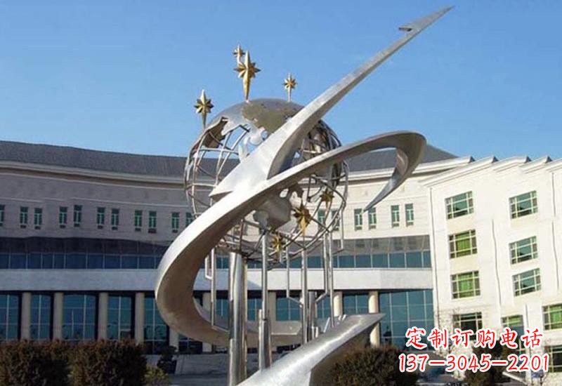 海南不锈钢校园地球雕塑——展示地球之美