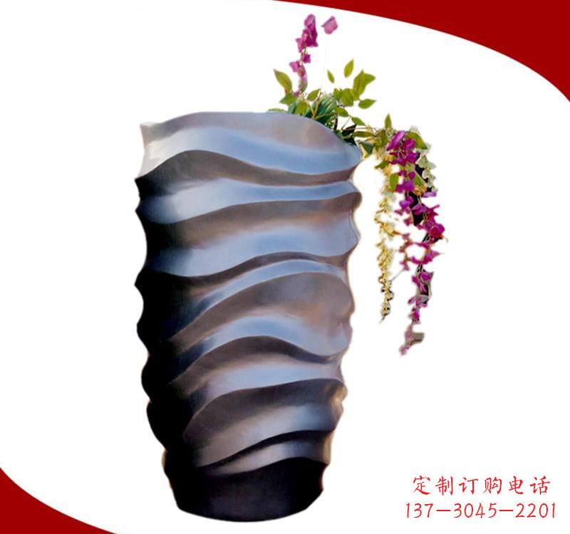 海南不锈钢校园景观花盆雕塑美化校园环境