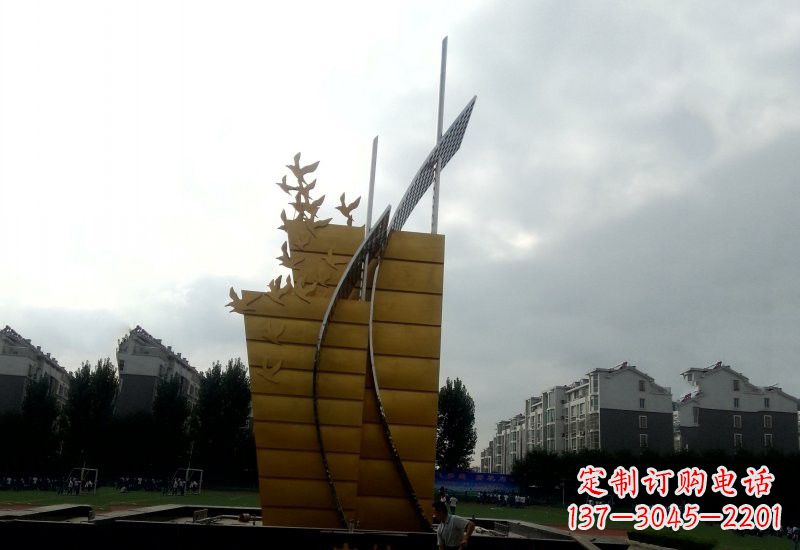 海南不锈钢校园帆船雕塑引领新时代