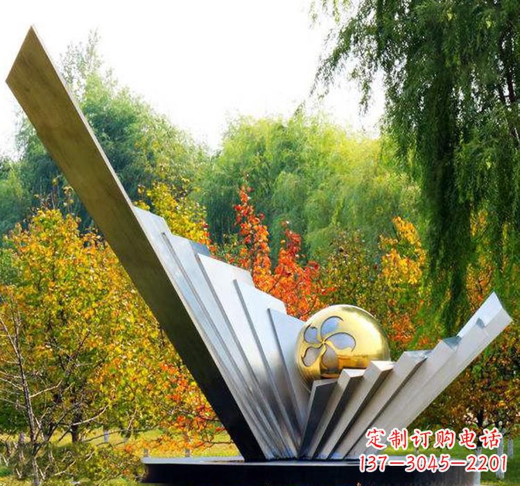 海南不锈钢扇贝雕塑美丽的自然景观