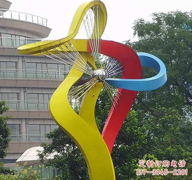 海南不锈钢风车雕塑——烤漆之美
