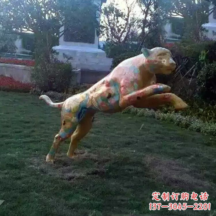 海南豹子玻璃钢雕塑——精美动物摆件
