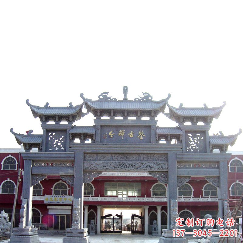 海南石雕牌楼极致精美的城市艺术