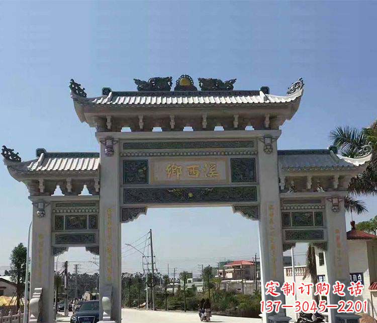 海南石牌坊雕塑——缅怀深厚的历史情谊