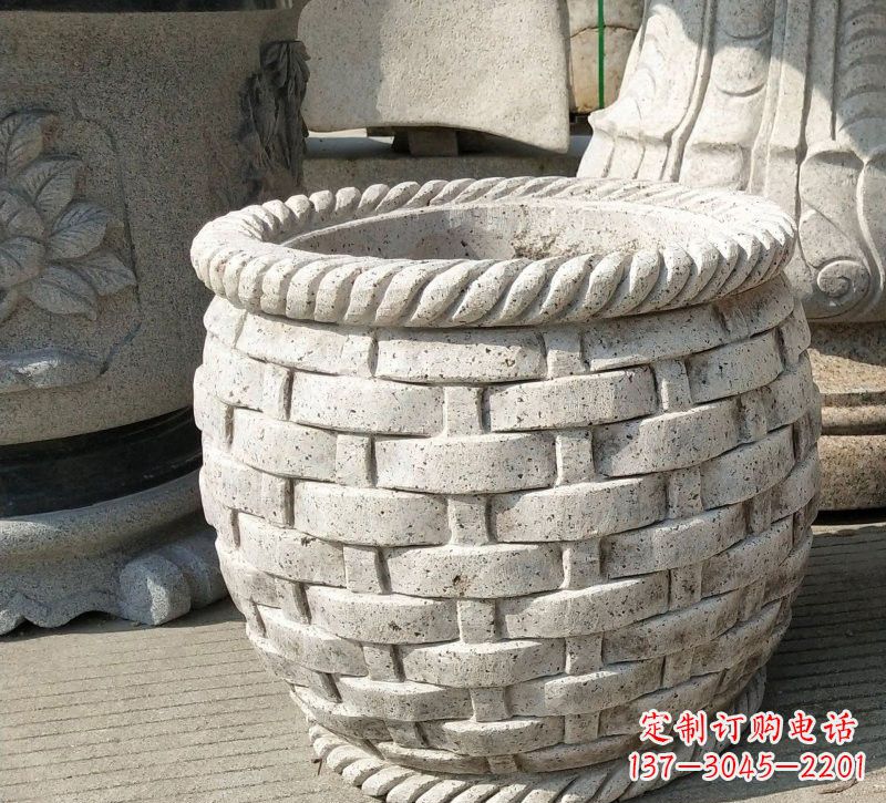 海南大理石雕塑水缸