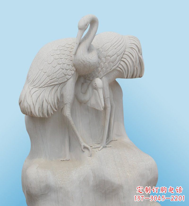 海南大理石制作的丹顶鹤雕塑