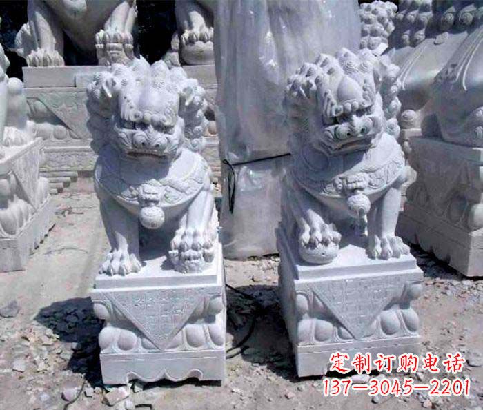 海南大理石仿古石狮子