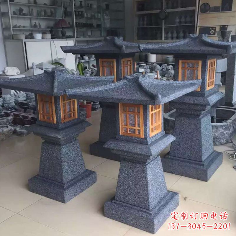 海南大理石仿汉阙石雕灯笼