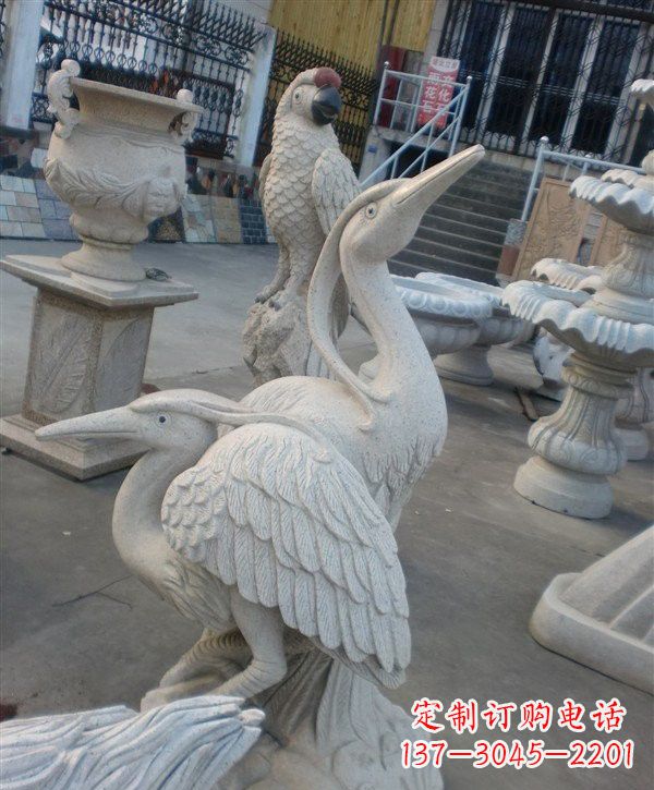 海南中领雕塑仙鹤石雕